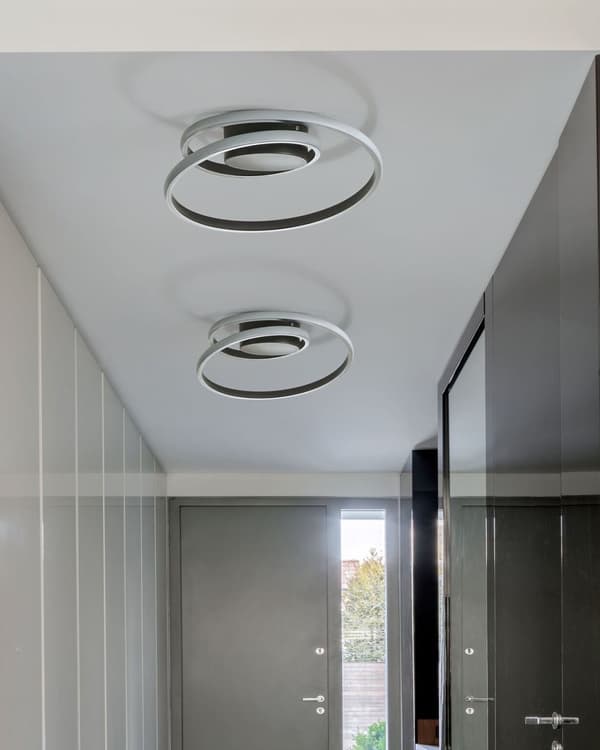 Taklampa Svart Aluminium Järn Integrerade LED-lampor Rund Form Ringar Dekorativ Modern Glamour Belysning