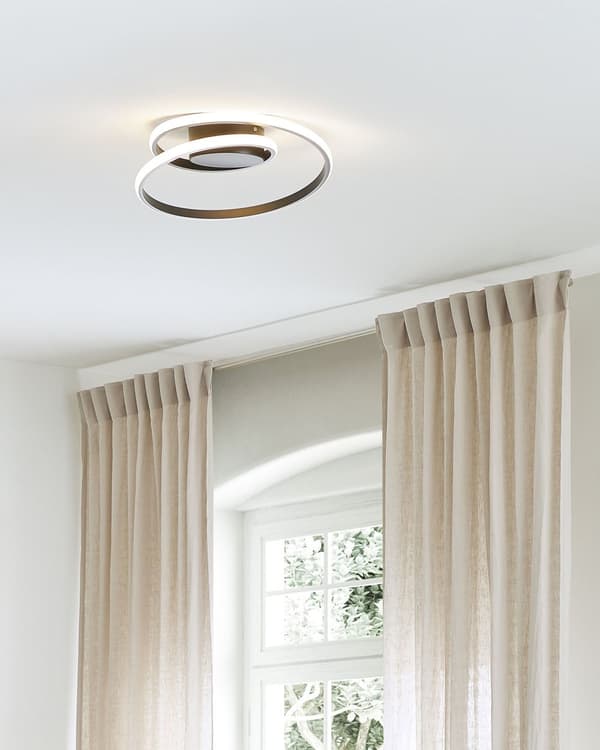 Taklampa Svart Aluminium Järn Integrerade LED-lampor Rund Form Ringar Dekorativ Modern Glamour Belysning