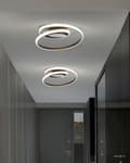 Miniatyrbild 2 av 11: Taklampa Svart Aluminium Järn Integrerade LED-lampor Rund Form Ringar Dekorativ Modern Glamour Belysning