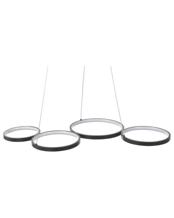 Hängande Lampa Svart Aluminium 5 Integrerade LED-ringar Modern Belysning