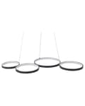 Miniatyrbild 5 av 9: Hängande Lampa Svart Aluminium 5 Integrerade LED-ringar Modern Belysning