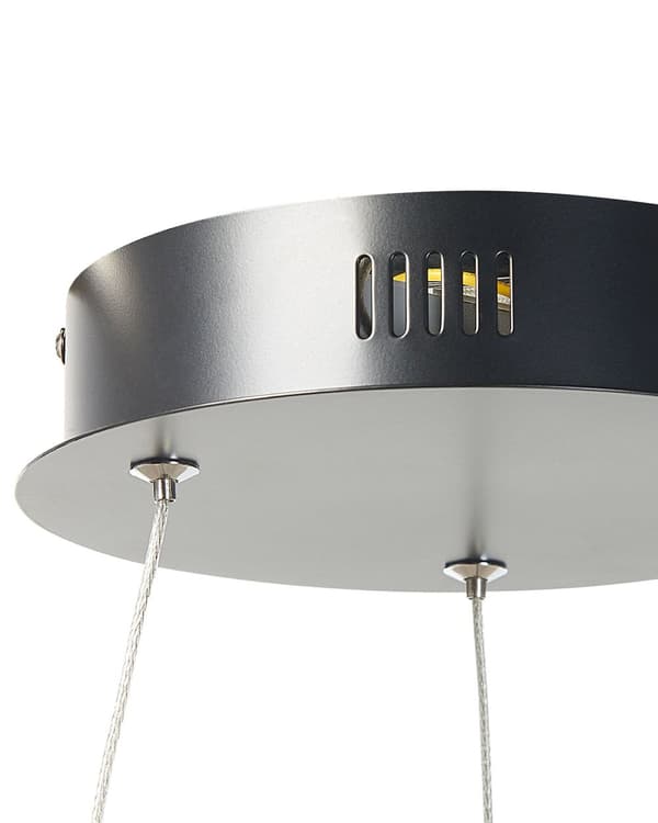 Hängande Lampa Svart Aluminium 5 Integrerade LED-ringar Modern Belysning