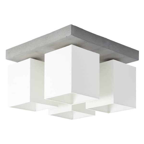 BRILLIANT lampa Monty taklampa 4-lågor betong / vit | 4x A60, E27, 40W, lämplig för normala lampor (ingår ej) | Skala A ++ till E | Tillverkad i Europ