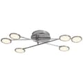 Miniatyrbillede 1 af 2: BRILLIANT lampe Harlie LED væg- og loftlampe 6-flammet nikkel mat
