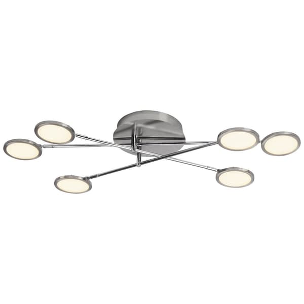 BRILLIANT lampe Harlie LED væg- og loftlampe 6-flammet nikkel mat