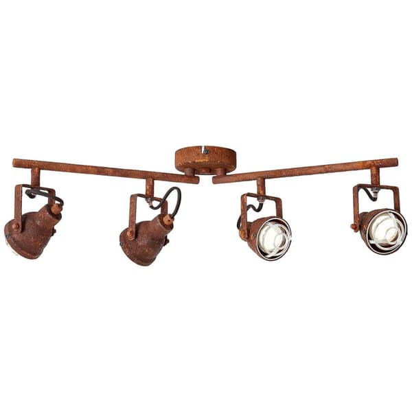BRILLIANT lampe Bente spotrør 4-flammer rustfarvet | 4x PAR51, GU10, 4W, egnet til reflektorlamper (medfølger ikke) | Skala A ++ til E | Drejehoveder