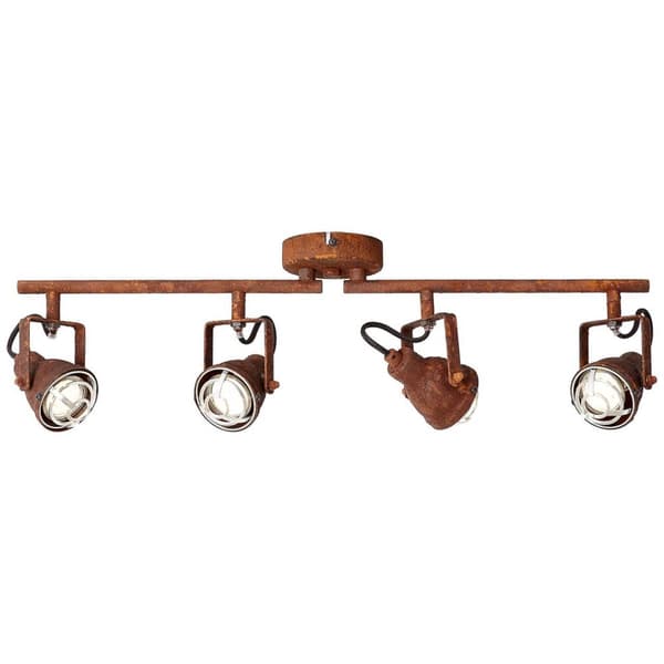 BRILLIANT lampe Bente spotrør 4-flammer rustfarvet | 4x PAR51, GU10, 4W, egnet til reflektorlamper (medfølger ikke) | Skala A ++ til E | Drejehoveder