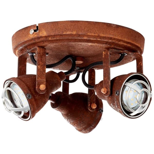 BRILLIANT lampa Bente rund spotlight 3-flammar rostfärgad | 3x PAR51, GU10, 4W, lämplig för reflektorlampor (ingår inte) | Skala A ++ till E | Svängba