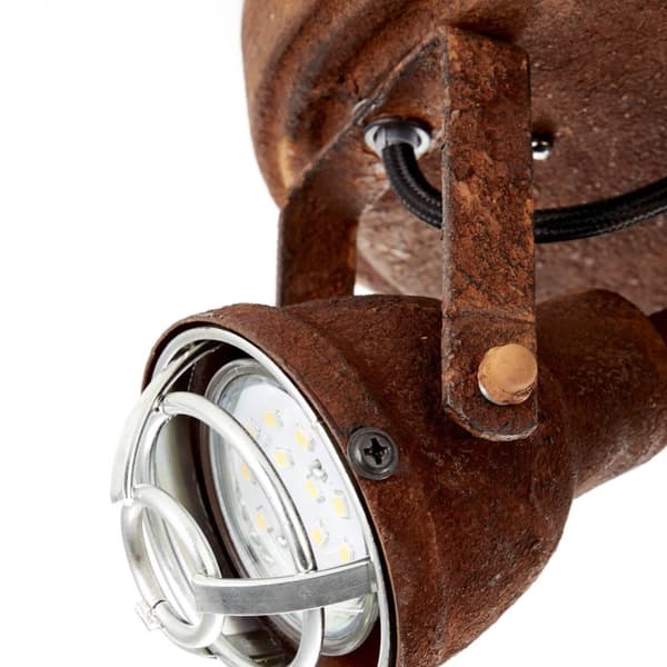 BRILLIANT lampa Bente rund spotlight 3-flammar rostfärgad | 3x PAR51, GU10, 4W, lämplig för reflektorlampor (ingår inte) | Skala A ++ till E | Svängba