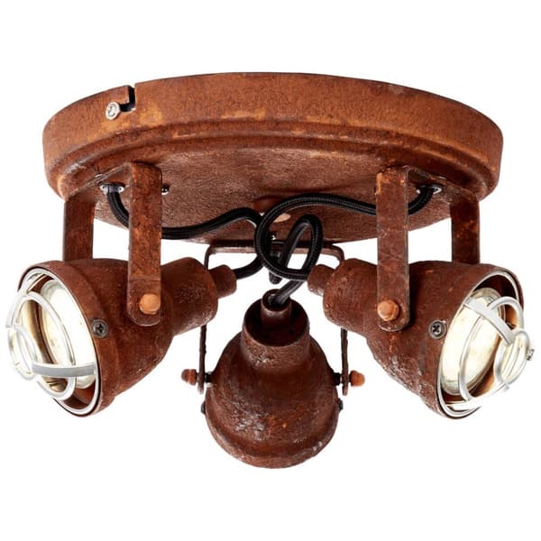 BRILLIANT lampa Bente rund spotlight 3-flammar rostfärgad | 3x PAR51, GU10, 4W, lämplig för reflektorlampor (ingår inte) | Skala A ++ till E | Svängba