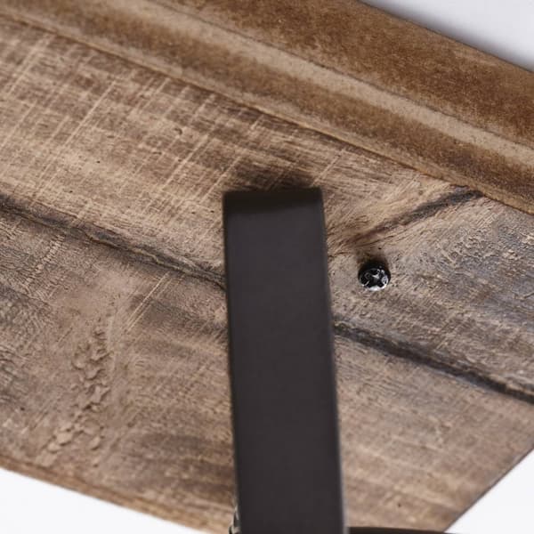 BRILLIANT lampe Carmen Wood bejdse stang 2-flammer brændt stål / træ | 2x PAR51, GU10, 5W, egnet til reflektorlamper (medfølger ikke) | Skala A ++ til