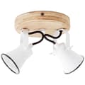 Miniatyrbillede 4 af 11: BRILLIANT lampe Seed rund spotlight 2-flammer hvid / lyst træ | 2x PAR51, GU10, 5W, egnet til reflektorlamper (medfølger ikke) | Skala A ++ til E | Dr