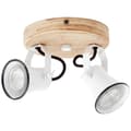 Miniatyrbillede 6 af 11: BRILLIANT lampe Seed rund spotlight 2-flammer hvid / lyst træ | 2x PAR51, GU10, 5W, egnet til reflektorlamper (medfølger ikke) | Skala A ++ til E | Dr