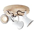 Miniatyrbild 5 av 11: BRILLIANT lampa Seed round spotlight 3-flames white / light wood | 3x PAR51, GU10, 5W, lämplig för reflektorlampor (ingår ej) | Skala A ++ till E | Sv