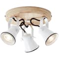 Miniatyrbild 1 av 11: BRILLIANT lampa Seed round spotlight 3-flames white / light wood | 3x PAR51, GU10, 5W, lämplig för reflektorlampor (ingår ej) | Skala A ++ till E | Sv