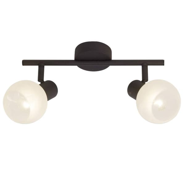 BRILLIANT lampe Gabon spot badekar 2-flammer brun / hvid-alabaster | 2x D45, E14, 40W, velegnet til dryplamper (medfølger ikke) | Skala A ++ til E | D