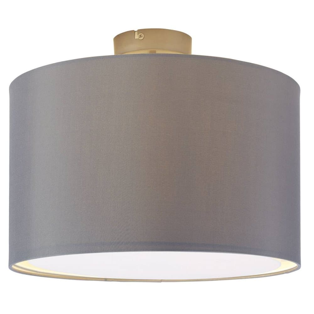 BRILLIANT lampa Clarie taklampa 40cm järn / grå | 1x A60, E27, 60W, lämplig för normala lampor (ingår ej) | Skala A ++ till E | Lämplig för LED-lampor