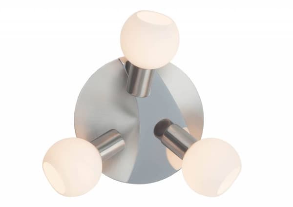 BRILLIANT lampe Tiara rund spotlight 3-flammer jern/hvid | 3x D45, E14, 40W, velegnet til dryplamper (medfølger ikke) | Skala A ++ til E | Drejelige h