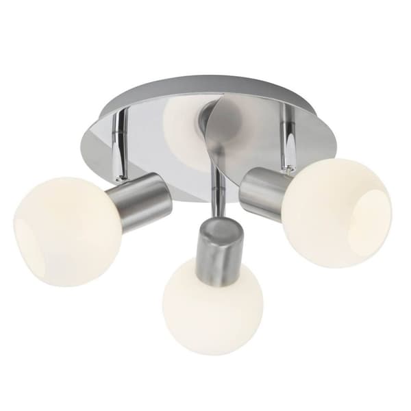 BRILLIANT lampe Tiara rund spotlight 3-flammer jern/hvid | 3x D45, E14, 40W, velegnet til dryplamper (medfølger ikke) | Skala A ++ til E | Drejelige h
