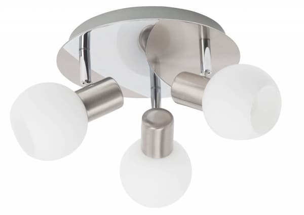 BRILLIANT lampe Tiara rund spotlight 3-flammer jern/hvid | 3x D45, E14, 40W, velegnet til dryplamper (medfølger ikke) | Skala A ++ til E | Drejelige h