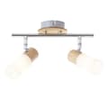 Miniatyrbild 1 av 11: BRILLIANT lampa Babsan spot tub 2-flames trä ljus / vit | 2x C35, E14, 3,5W, lämplig för ljuslampor (ingår inte) | Skala A ++ till E | Svängbara huvud
