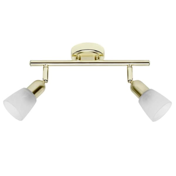 BRILLIANT lampe Sofia spotrør 2-flammer messing / hvid alabast | 2x D45, E14, 40W, velegnet til dryplamper (medfølger ikke) | Skala A ++ til E | Dreje
