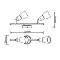 Pikkukuva 2 / 4: BRILLIANT lamppu Sofia spot tube 2-liekki rauta / kromi / valkoinen | 2x D45, E14, 40W, sopii tippalampuille (ei sisälly) | Asteikko A ++ E | Kääntyvä