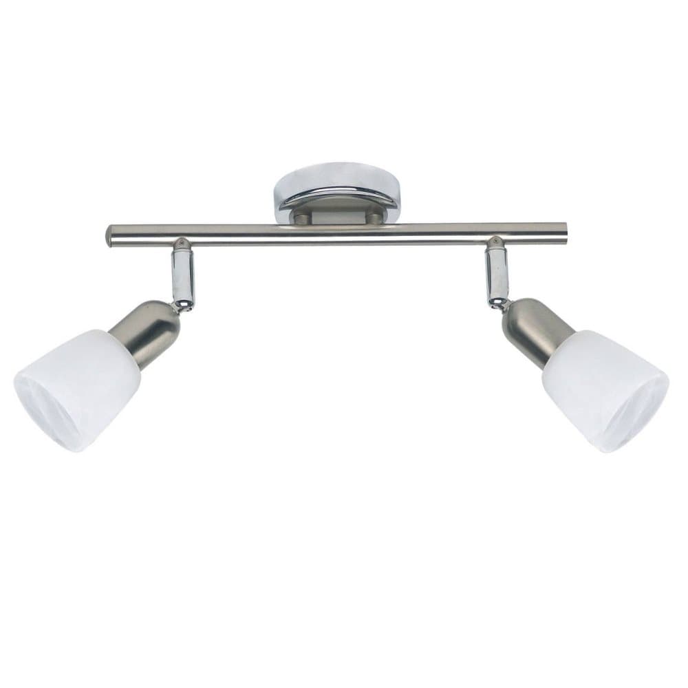 BRILLIANT lampa Sofia spotrör 2-flammar järn / krom / vit | 2x D45, E14, 40W, lämplig för dropplampor (ingår ej) | Skala A ++ till E | Svängbara huvud