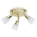 Miniatyrbillede 1 af 2: BRILLIANT lampe Sofia rund spotlight 3-flammer messing / hvid alabast | 3x D45, E14, 40W, velegnet til dryplamper (medfølger ikke) | Skala A ++ til E