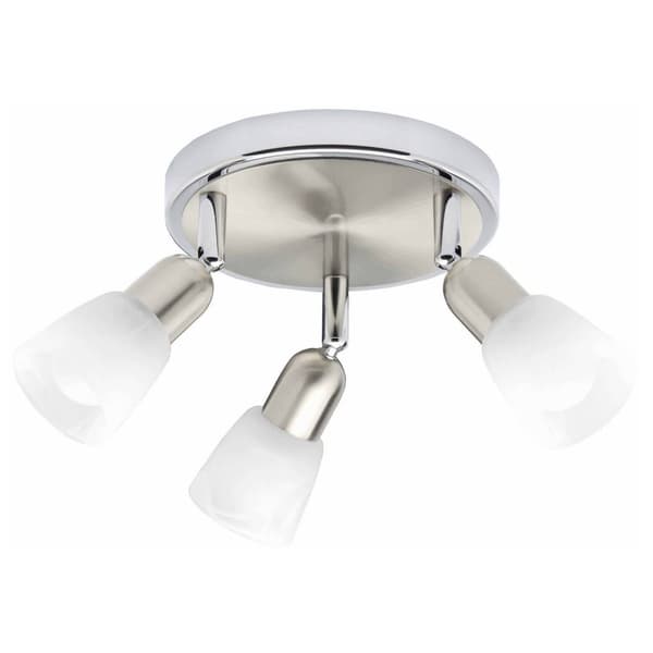 BRILLIANT lampe Sofia rund spotlight 3-flammer jern / krom / hvid | 3x D45, E14, 40W, velegnet til dryplamper (medfølger ikke) | Skala A ++ til E | Dr