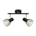 Pikkukuva 3 / 4: BRILLIANT lamppu Blacky spot tub 2-liekkinen musta | 2x D45, E14, 40W, sopii tippalampuille (ei sisälly) | Asteikko A ++ E | Sopii LED-lamppuihin
