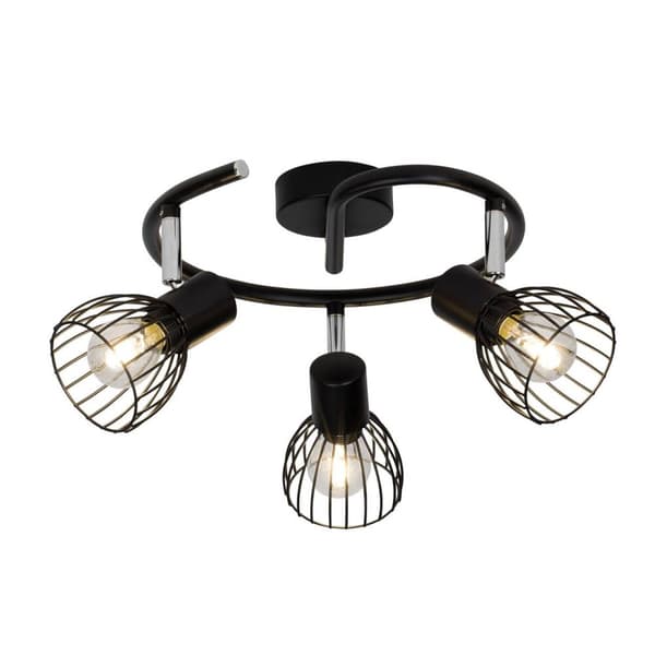 BRILLIANT lampe Blacky spot spiral 3-flamme sort | 3x D45, E14, 40W, velegnet til dryplamper (medfølger ikke) | Skala A ++ til E | Velegnet til LED-la