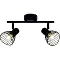 Pikkukuva 1 / 2: BRILLIANT lampuu Elhi spot tub 2-liekkinen musta | 2x D45, E14, 40W, sopii tippalampuille (ei sisälly) | Asteikko A ++ E | Kääntyvät päät