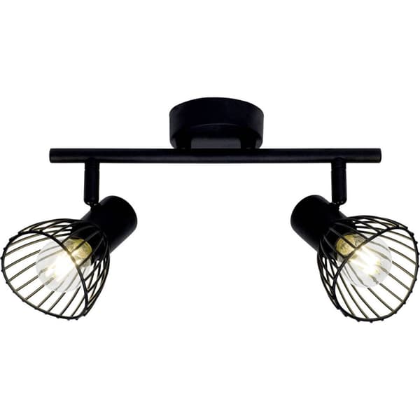 BRILLIANT lampuu Elhi spot tub 2-liekkinen musta | 2x D45, E14, 40W, sopii tippalampuille (ei sisälly) | Asteikko A ++ E | Kääntyvät päät