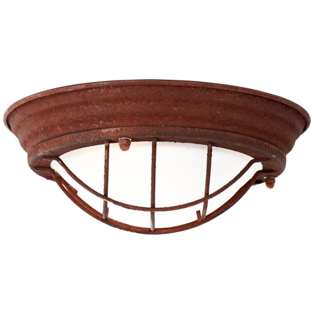 BRILLIANT lampa Typhoon vägg- och taklampa 29 cm rostfärgad / vit | 1x A60, E27, 40W, lämplig för normala lampor (ingår ej) | Skala A ++ till E | Lämp