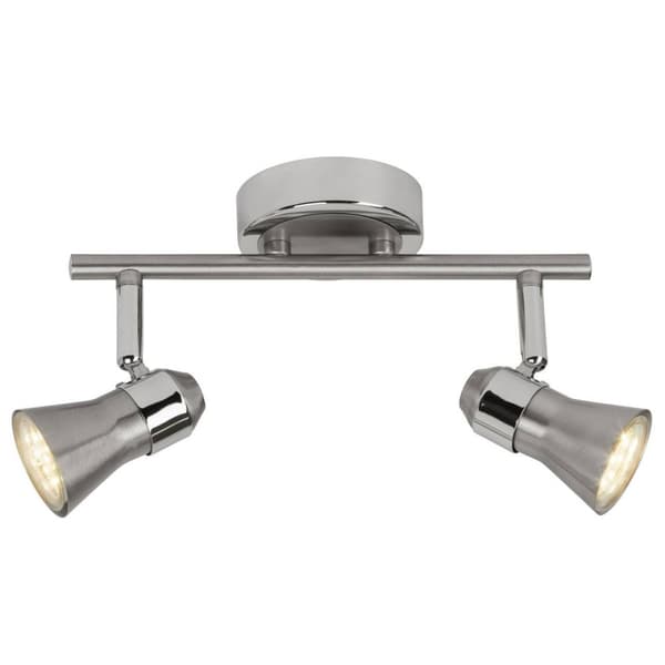BRILLIANT lampe Sanny LED spotlight 2-flammer jern/krom | 2x LED-PAR51, GU10, 3W LED-reflektorlamper inkluderet, (250lm, 3000K) | Skala A ++ til E | D