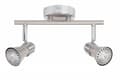 Miniatyrbillede 5 af 6: BRILLIANT lampe Sanny LED spotlight 2-flammer jern/krom | 2x LED-PAR51, GU10, 3W LED-reflektorlamper inkluderet, (250lm, 3000K) | Skala A ++ til E | D