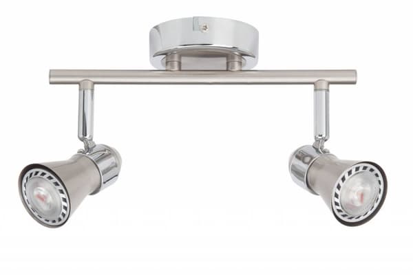 BRILLIANT lampa Sanny LED spotrör 2-flammar järn / krom | 2x LED-PAR51, GU10, 3W LED-reflektorlampor ingår, (250lm, 3000K) | Skala A ++ till E | Sväng