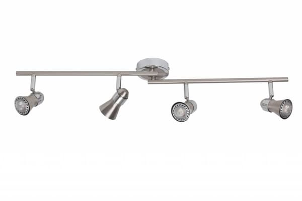 BRILLIANT lampe Sanny LED spotlight 4-flammer jern/krom | 4x LED-PAR51, GU10, 3W LED-reflektorlamper inkluderet, (250lm, 3000K) | Skala A ++ til E | A