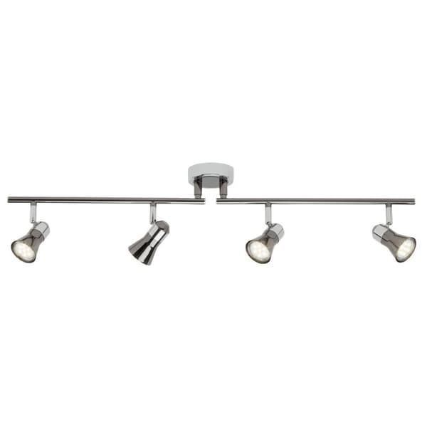 BRILLIANT lampe Jupp LED spotlight 4-flamme krom / sort | 4x LED-PAR51, GU10, 3W LED-reflektorlamper inkluderet, (250lm, 3000K) | Skala A ++ til E | A