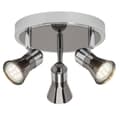 Miniatyrbillede 1 af 4: BRILLIANT lampe Jupp LED rund spotlight 3-flammer krom / sort | 3x LED-PAR51, GU10, 3W LED-reflektorlamper inkluderet, (250lm, 3000K) | Skala A ++ til