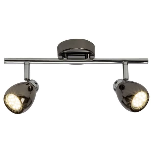 BRILLIANT lamppu Milano LED-kohdevalo 2-liekki kromi / musta kromi | 2x LED-PAR51, GU10, 3W LED heijastinlamput mukana, (250lm, 3000K) | Asteikko A ++