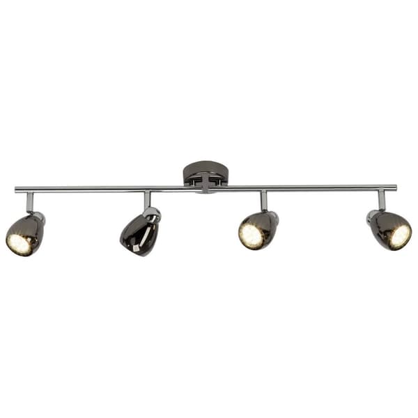 BRILLIANT lampe Milano LED spotlight 4-flamme krom / sort krom | 4x LED-PAR51, GU10, 3W LED-reflektorlamper inkluderet, (250lm, 3000K) | Skala A ++ ti