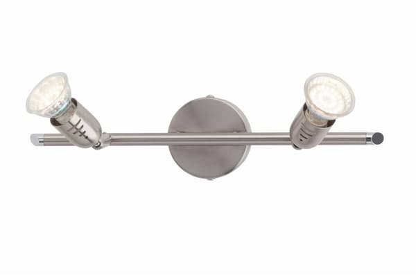BRILLIANT lampe Loona LED spotlight 2-flamme jern | 2x LED-PAR51, GU10, 3W LED-reflektorlamper inkluderet, (250lm, 3000K) | Skala A ++ til E | Drejeli