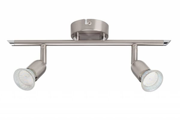 BRILLIANT lampe Loona LED spotlight 2-flamme jern | 2x LED-PAR51, GU10, 3W LED-reflektorlamper inkluderet, (250lm, 3000K) | Skala A ++ til E | Drejeli