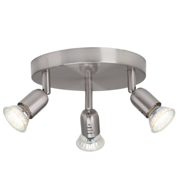 BRILLIANT lampe Loona LED rund spotlight 3-flammer jern | 3x LED-PAR51, GU10, 3W LED-reflektorlamper inkluderet, (250lm, 3000K) | Skala A ++ til E | D Nikkel
