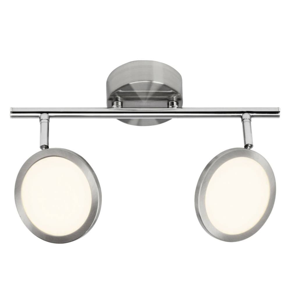 BRILLIANT lampa Pluto LED-spotrör 2-flammar järn / vit | 2x 5W LED-integrerad (SMD), (500lm, 3000K) | Skala A ++ till E | Svängbara huvuden