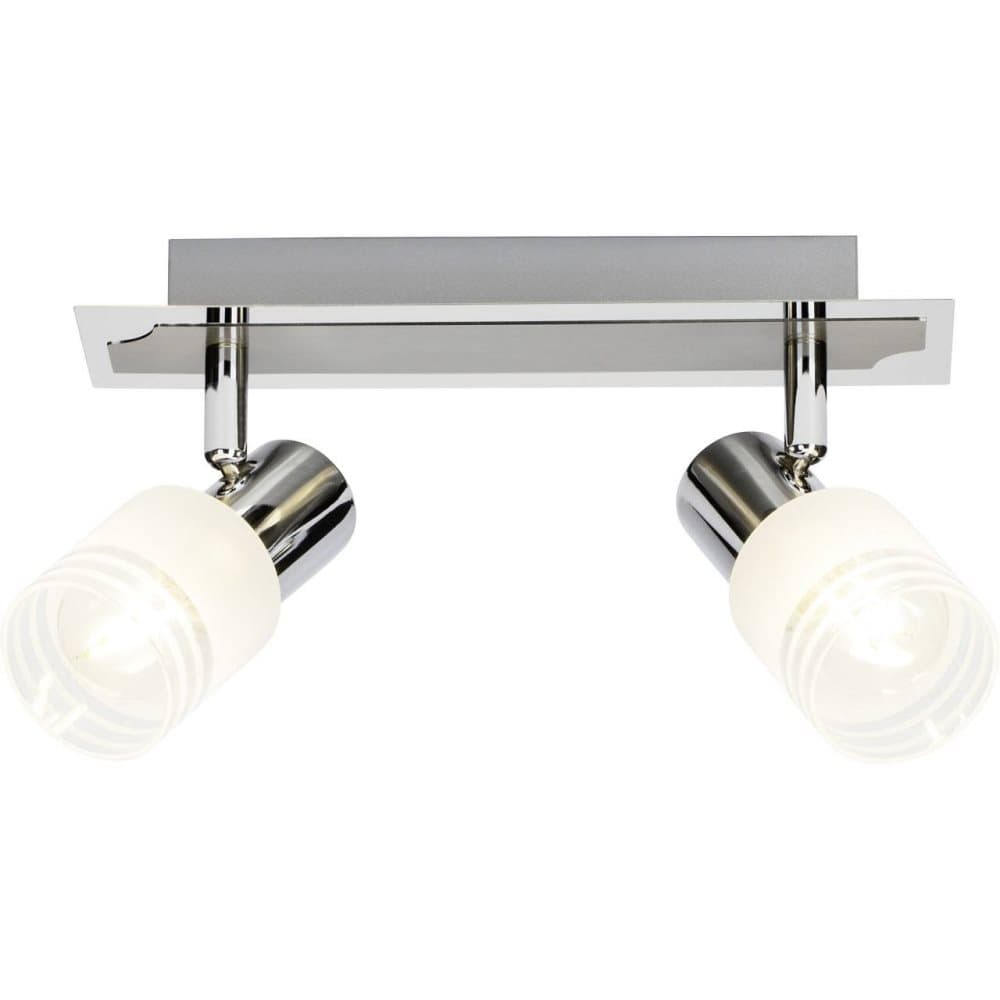 BRILLIANT lampa Lea LED spot bar 2-flammar järn / krom / vit | 2x LED-D45, E14, 4W LED dropplampa ingår, (450lm, 2700K) | Skala A ++ till E | Energibe