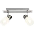 Miniatyrbillede 1 af 2: BRILLIANT lampe Lea LED spot bar 2-flammer jern / krom / hvid | 2x LED-D45, E14, 4W LED dryplampe inkluderet, (450lm, 2700K) | Skala A ++ til E | Ener