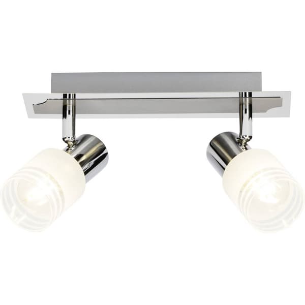 BRILLIANT lampe Lea LED spot bar 2-flammer jern / krom / hvid | 2x LED-D45, E14, 4W LED dryplampe inkluderet, (450lm, 2700K) | Skala A ++ til E | Ener